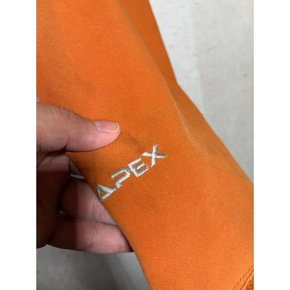 The North Face Apex Softshell Jacket Mens Orange Full Zip Fleece Lined 7737